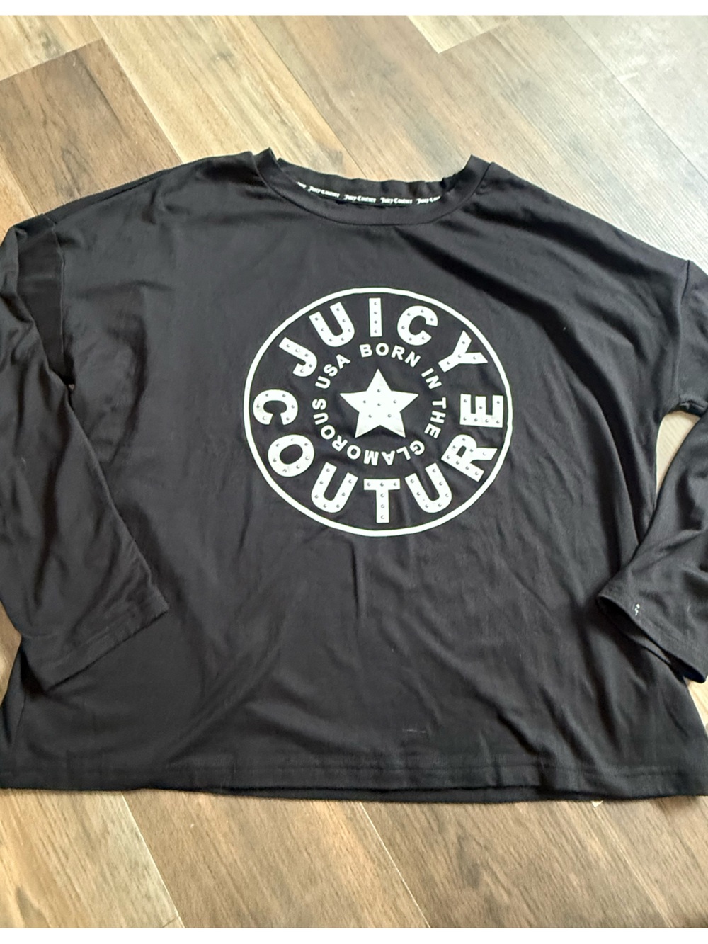 Juicy Couture Black Long Sleeve Tee with White Logo